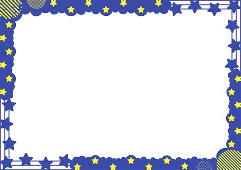 Premium Vector | Border frame with stars and clouds in blue and yellow ...