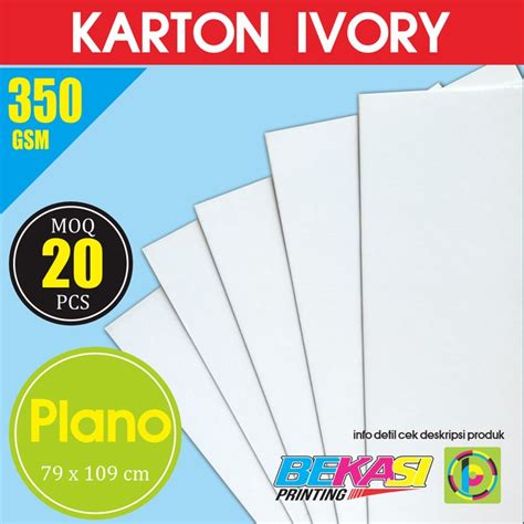 Jual OS64 Kertas Karton IVORY 350 Gsm Plano 79 X 109 Cm Kota Bekasi