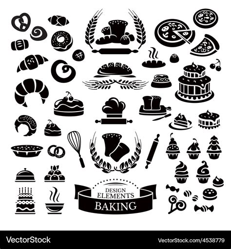 Set Bakery Design Elements And Icons Royalty Free Vector