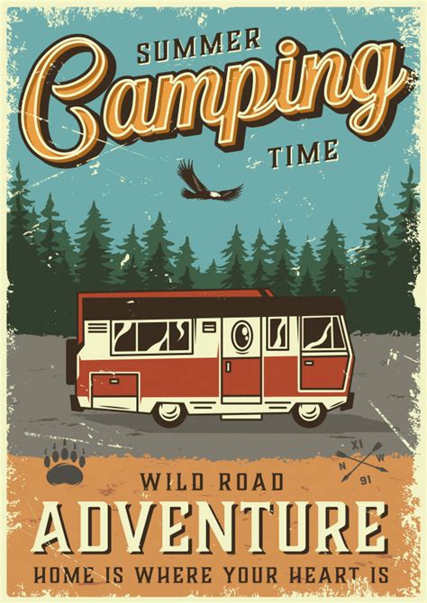 Download Summer Adventure Poster For Free Camping Journal Retro