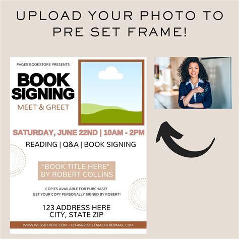 Book Signing Flyer, Bookstore Flyer, Author Meet and Greet Flyer