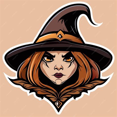 Premium Vector Halloween Witch Girl Twitch Scarecrow Hand Drawn Cartoon Sticker Icon Concept