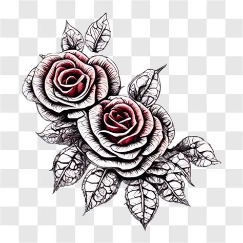 Download Elegant Red Rose Tattoo Design Png Online Creative Fabrica