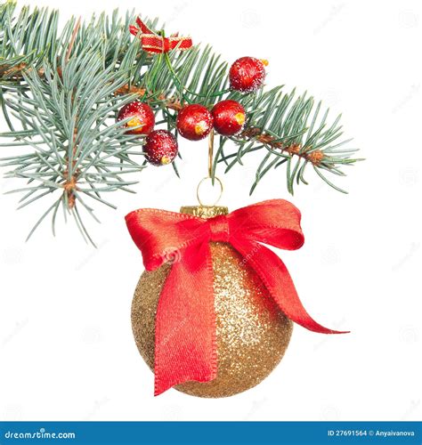 Christmas Decorations Isolated On White Stock Photo Image Of Branch