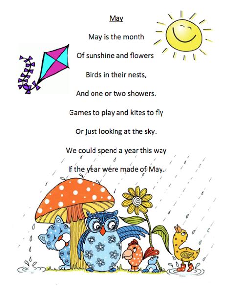 May Poem Printables Grade Onederful