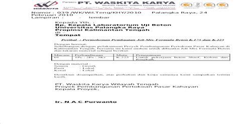 Contoh Surat Permohonan Uji Lab Beton Nbkomputer