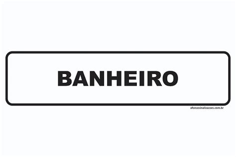 Placa de Identificação Banheiro 30x8cm Afonso Sinalizações