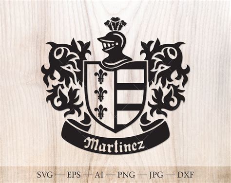 Martinez Family Crest. Coat of Arms Svg. Heraldic Shield With - Etsy