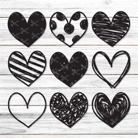 Hand Drawn Hearts Hearts Hearts Design Svg Png Hearts Craft Hearts