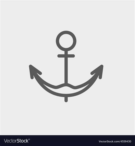 Anchor Thin Line Icon Royalty Free Vector Image