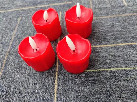 Amazon Rhytsing Red Flameless Votive Candles Real Wax Dripping