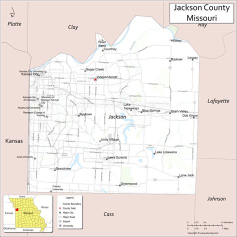 Map Of Jackson County Missouri Showing Cities Highways Important