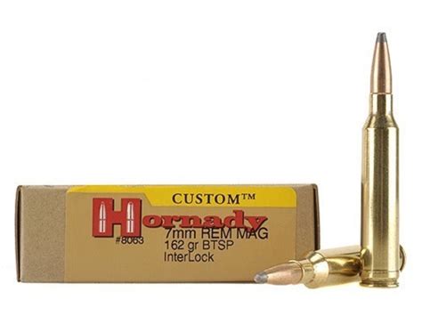 Hornady Custom Ammo 7mm Remington Mag 162 Grain Interlock Spire Point