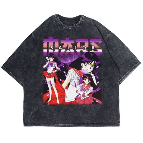 Jual Kaos Oversize Sailor Mars Guardians Washing Vintage Tee T Shirt