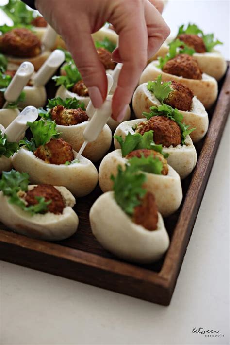 Falafel Bites With Techina Pipettes Between Carpools