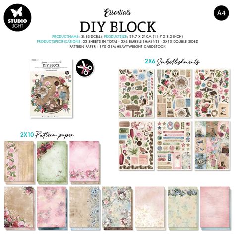 Vintage Roses Diy Block Scrappegarasjen As