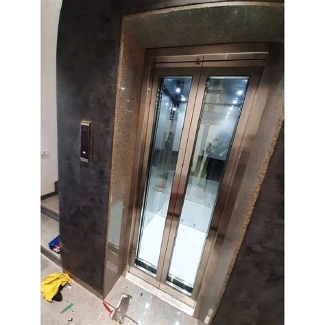 Center Opening 50 Hz Glass Door Ss Elevator Steel Swing Capacity