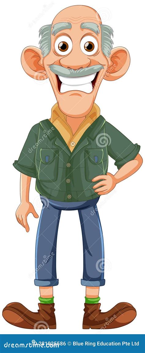 Funny Old Farmer Cartoon Character Stock Vector - Illustration of ...