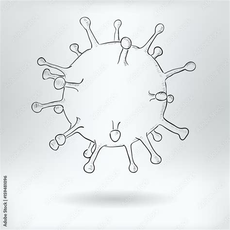 Vetor De Cartoon Symbol Of Virus Science Virology Concept Drawing