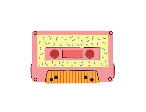 Retro Music Cassette Stereo Dj Tape Vintage 90s Cassettes Tapes And Audio Tape Stock Vector