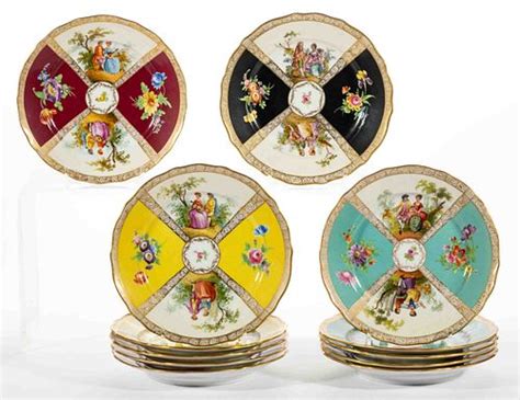 GERMAN DRESDEN PORCELAIN PLATES, SET OF 12 sold at auction on 20th ...