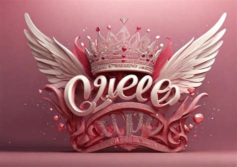 Elegant 3D Typography With An Elegant Crown And Fine Diamonds With