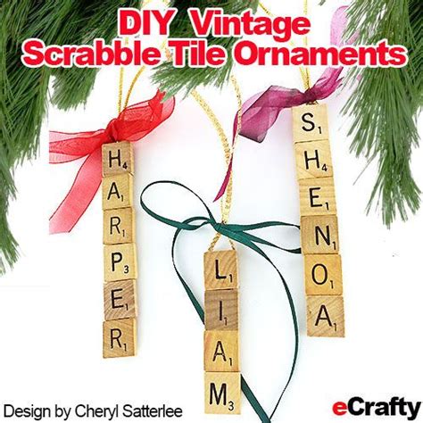 DIY Vintage Scrabble Tile Ornaments Recipe From ECrafty Scrabble