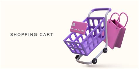 3d realistic shopping cart. 43503417 Vector Art at Vecteezy