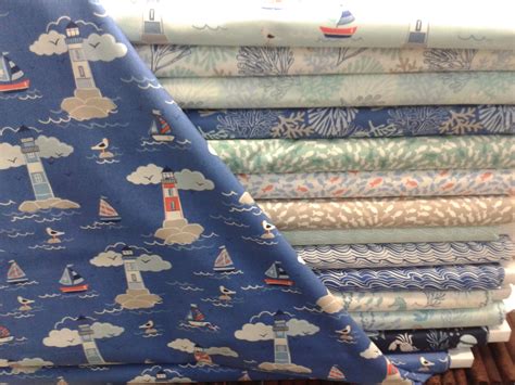 Coastal by Lewis & Irene. Gorgeous nautical themed fabric in blues ...