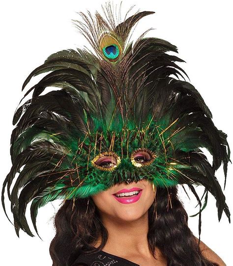 Mascara De Carnaval Con Plumas