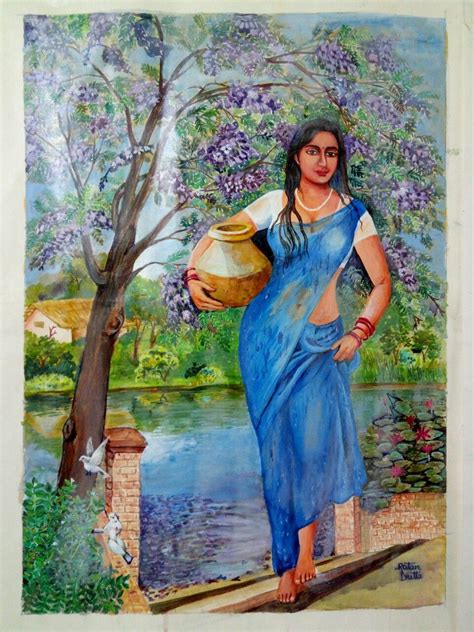 Indian Women Oil Painting Wallpapers - Wallpaper Cave