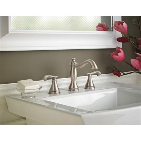 Delta Cassidy Stainless Widespread 2 Handle Watersense Bathroom Sink Faucet With Drain In The