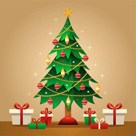 Christmas Tree With Presents Clipart Images - Free Download on Freepik