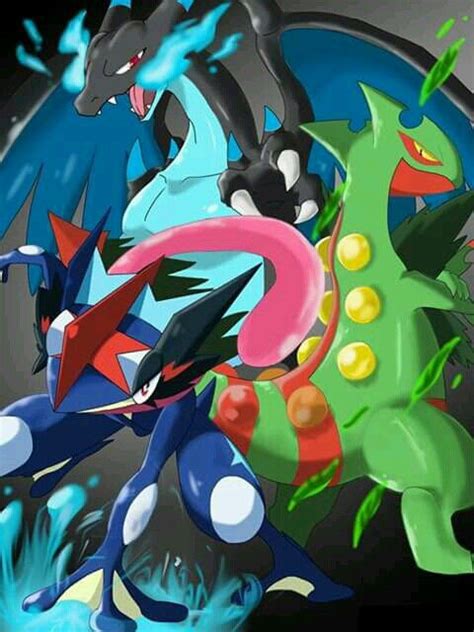 Charizard X Greninja Ash And Mega Sceptile Immagini Pokemon