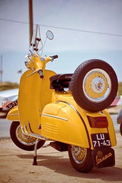 Vintage Yellow Vespa Scooter : r/yellow