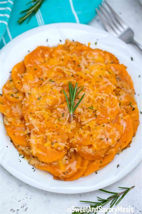 Scalloped Sweet Potatoes Best Cheesy Recipe Video Sweet And Savory Meals