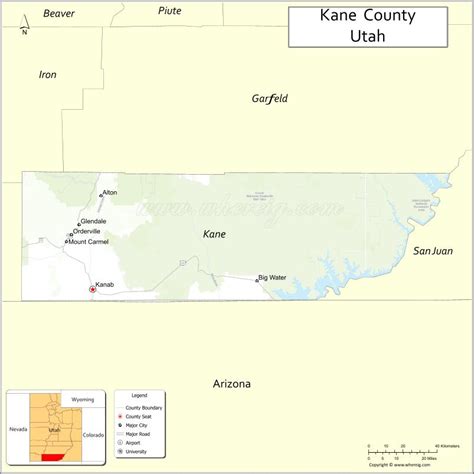 Map Of Kane County Utah Where Is Located Cities Population