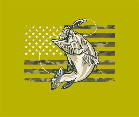 Usa Fish Flag Svg Fishing Usa Flag Svg American Flag Fish Svg Usa