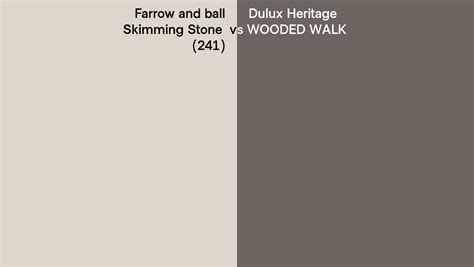 Farrow And Ball Skimming Stone 241 Vs Dulux Heritage Wooded Walk Side By Side Comparison