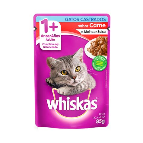 Alimento Para Gatos Castrados Adultos Carne Ao Molho Whiskas Sach