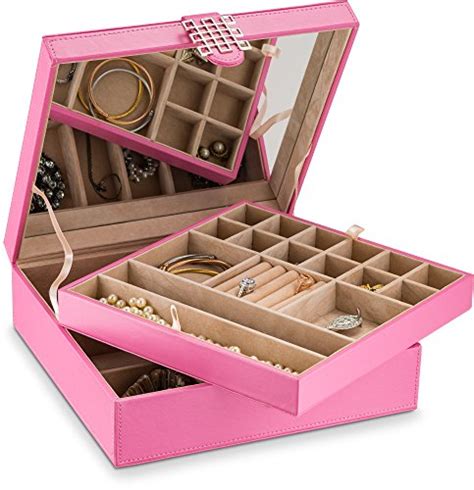 Glenor Co Jewelry Box Organizer For Girls 28 Section Modern Buckle