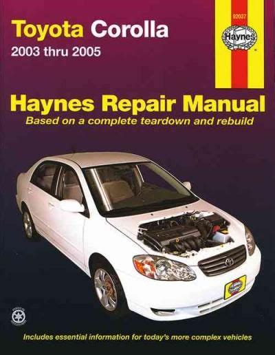 Toyota Corolla Zze R Haynes Service Repair Manual Sagin