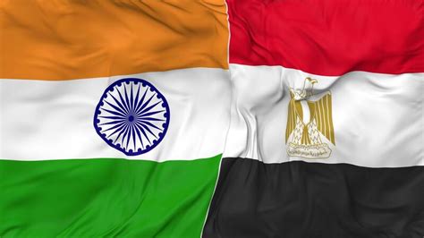 India And Egypt Flags Together Seamless Looping Background Looped Bump