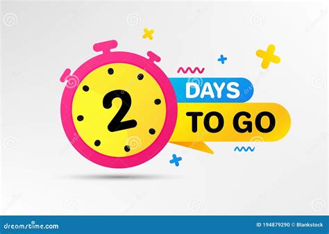 Two Days Left Icon Days To Go Vector Stock Vector Illustration Of