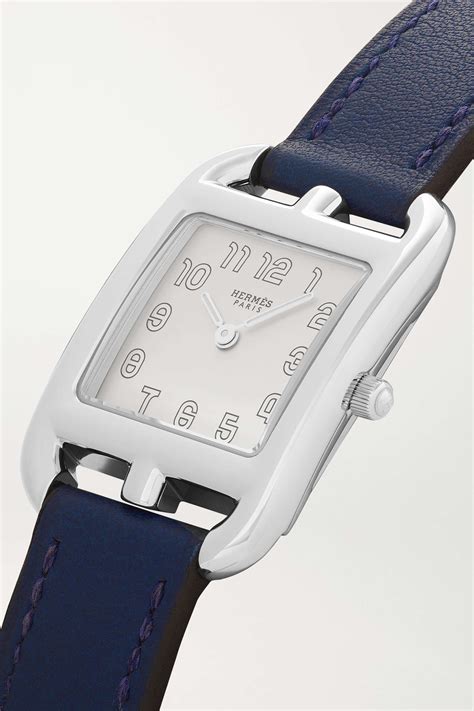 Navy Cape Cod Mm Small Stainless Steel And Leather Watch Herm S