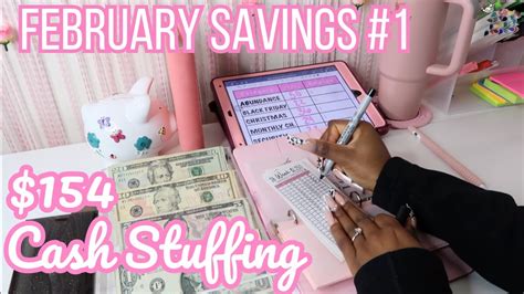 Cash Envelope Stuffing Savings Challenges February Paycheck 1 2024 154 Low Income Cash