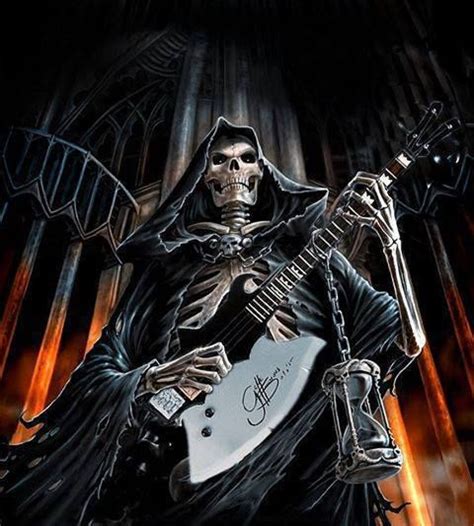 Pin By SHEWOLF On ROCKIN SKELETONS Grim Reaper Art Heavy Metal Art