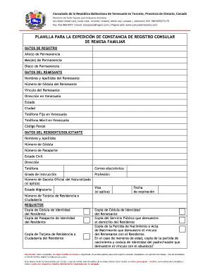 Fillable Online Planilla De Registro Consular Para Familiares