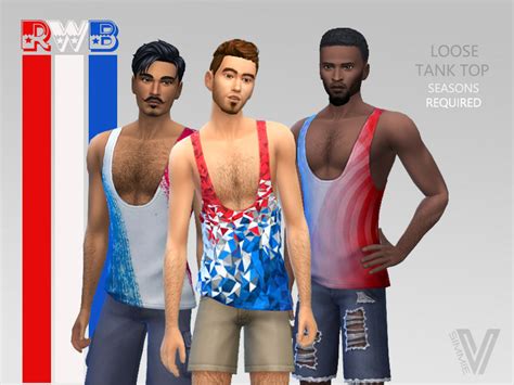 The Sims Resource Red White Blue Loose Tank Top