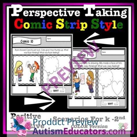 Perspective Taking Comic Strip Activity {k 2nd Color Version}